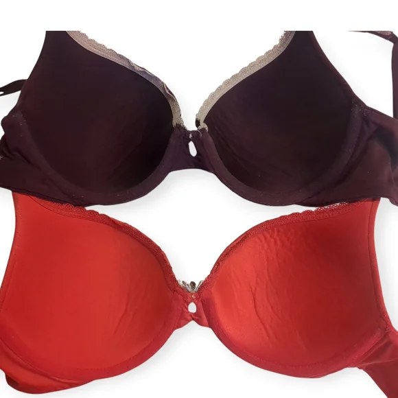 Victoria's Secret Red and Maroon Lace Bra Set - Picture 4 of 9